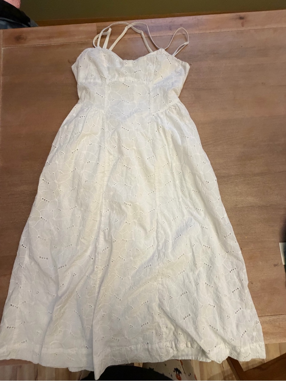 a new day White Eyelet Maxi Dress with Double Spaghetti Straps